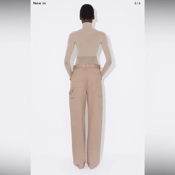 Alaia Cargo pants Stretch Cotton Garbadine Tan FR40 US8 NWT - Picture 4 of 7